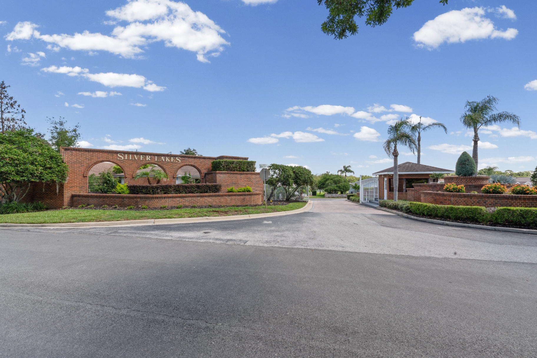 Gated community entry wide view